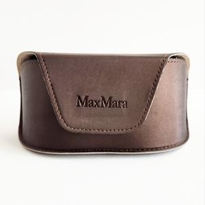 MaxMara Neutral Sateen Sunglasses Case With Foldover Magnetic Closure